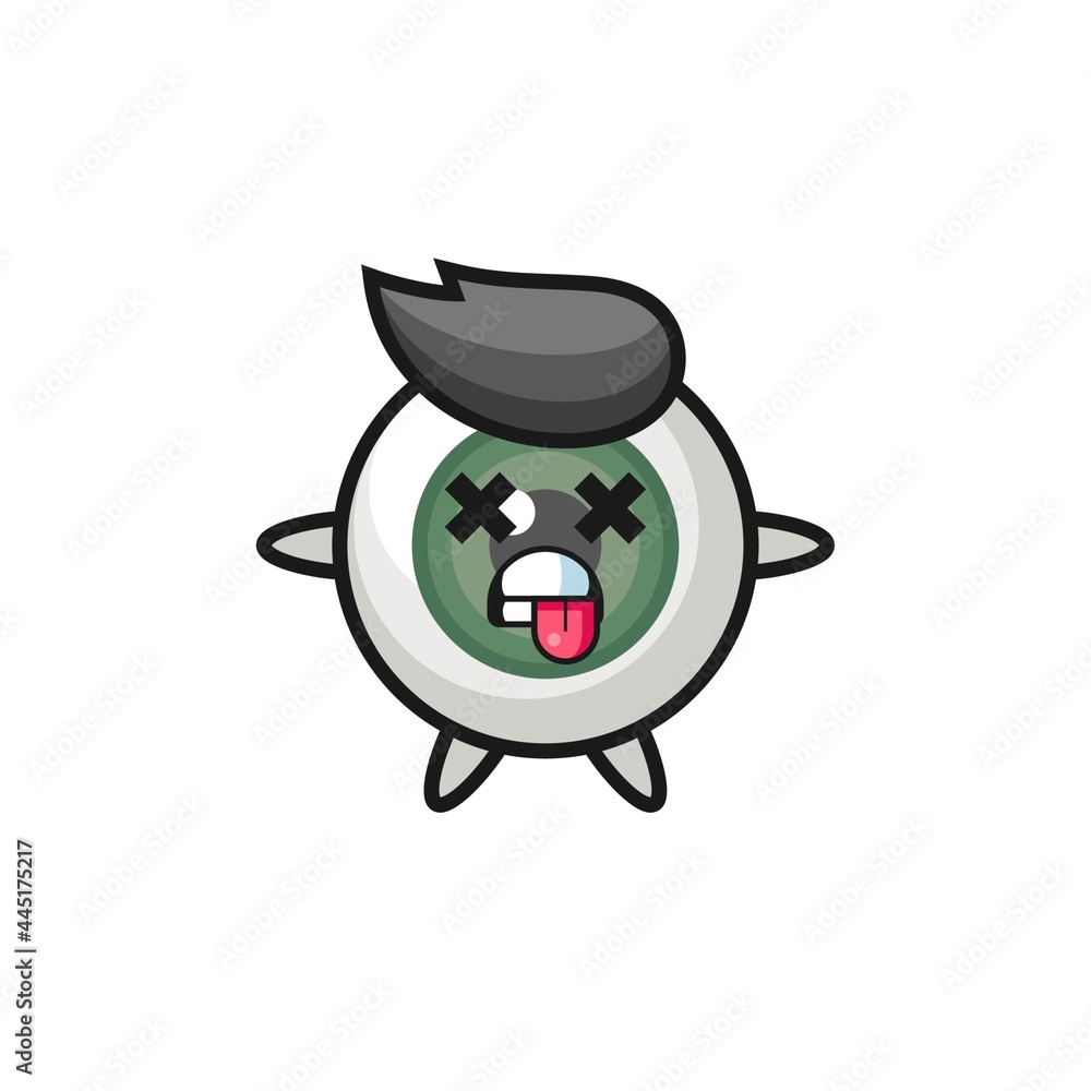 character of the cute eyeball with dead pose character of the cute eyeball with dead pose
