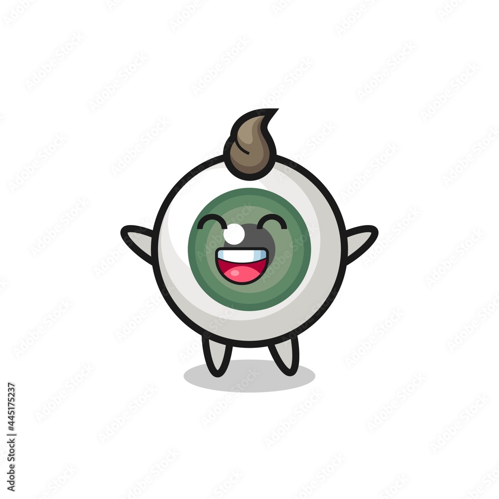 Fototapeta premium happy baby eyeball cartoon character