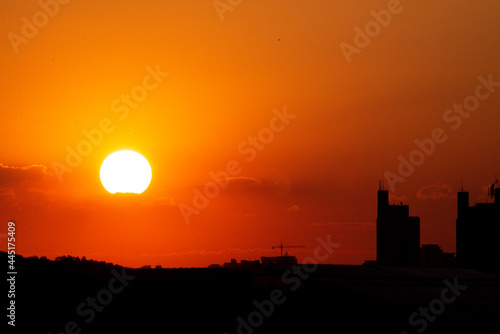 sunset over the city