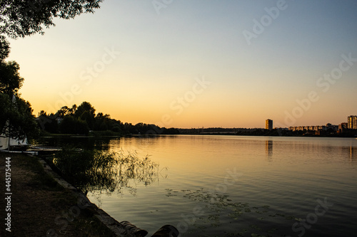 sunset over the river