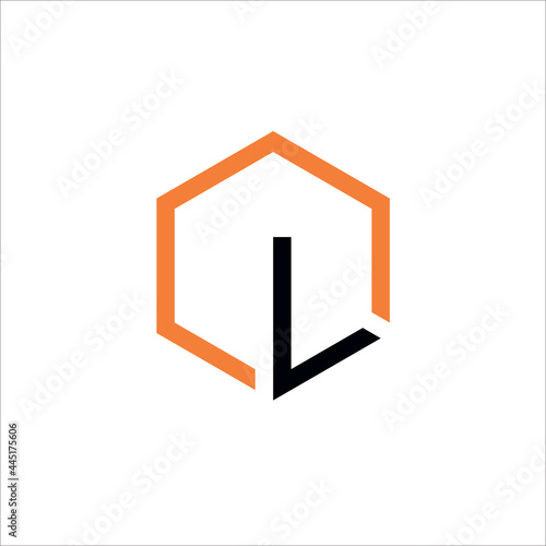 Abstract letter L logo design template. creative hexagon sign.