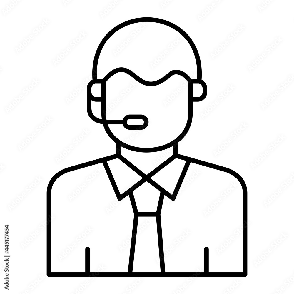 Vector Commentator Outline Icon Design Vector Commentator Outline Icon Design