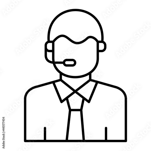 Vector Commentator Outline Icon Design