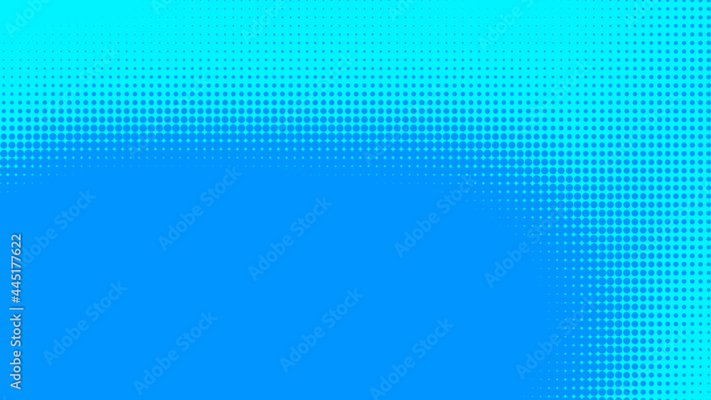 Fototapeta premium Dots halftone blue color pattern gradient texture with technology digital background. Dots pop art comics with summer background.