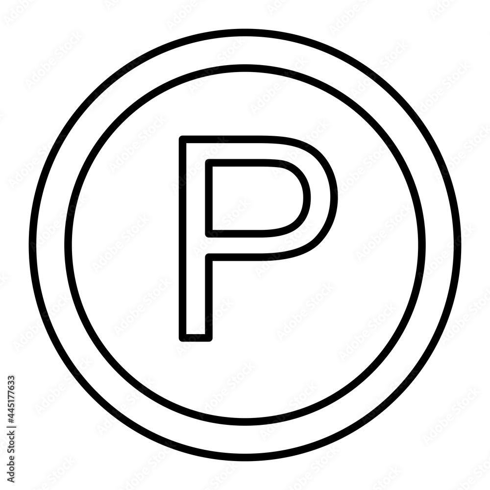 Vector Parking Outline Icon Design Vector Parking Outline Icon Design