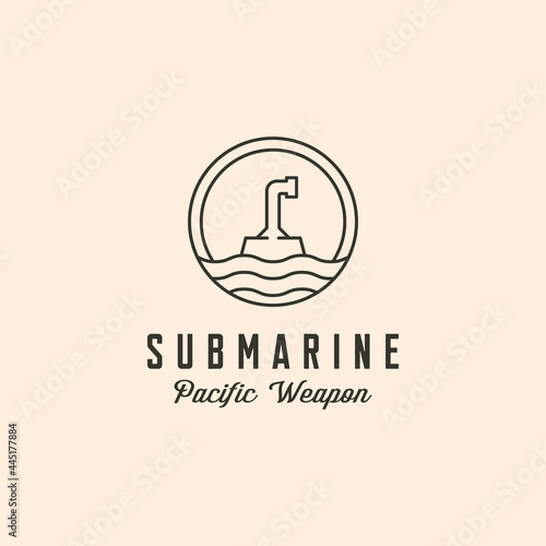 submarine periscope icon logo vector symbol line art minimalist illustration design