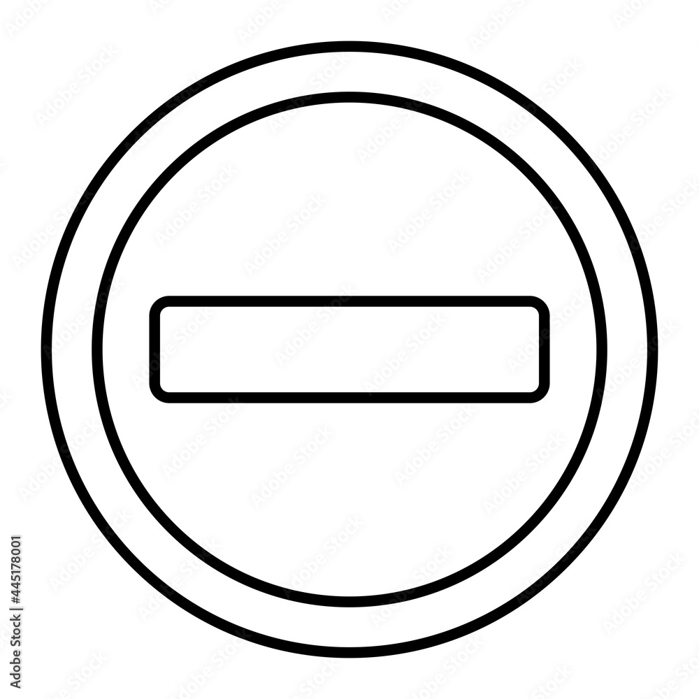Vector No Entry Outline Icon Design Vector No Entry Outline Icon Design