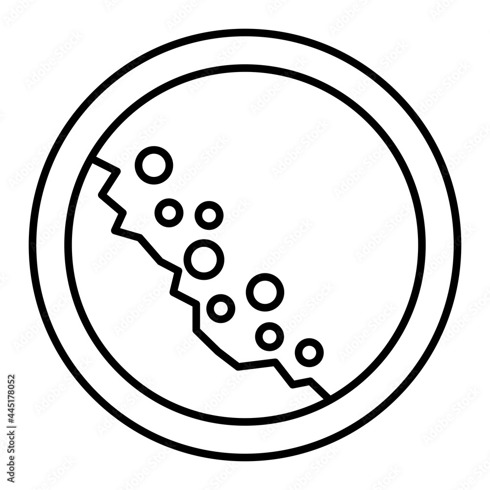 Vector Falling Rocks Sign Outline Icon Design Vector Falling Rocks Sign Outline Icon Design