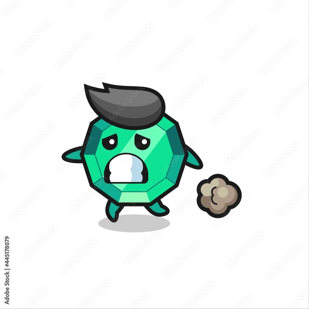 illustration of the emerald gemstone running in fear illustration of the emerald gemstone running in fear