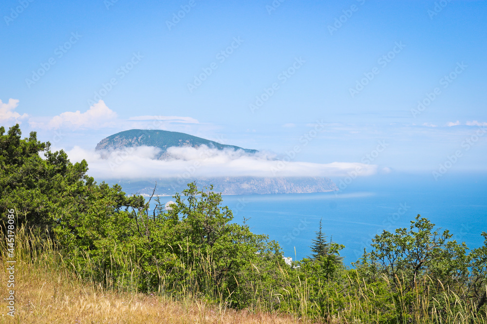 View of the Ayu-Dag mountain, Crimea, Russia. Mountain summer landscape. View of the Ayu-Dag mountain, Crimea, Russia. Mountain summer landscape.