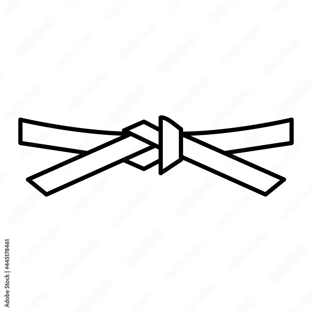 Vector Karate Belt Outline Icon Design