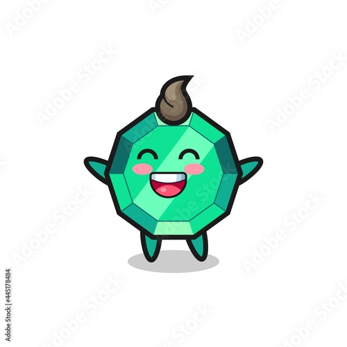 happy baby emerald gemstone cartoon character