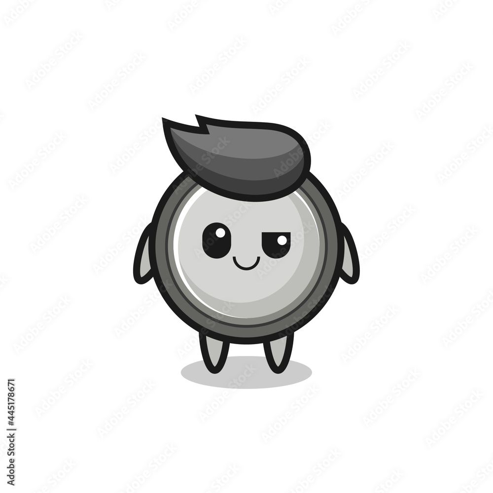 button cell cartoon with an arrogant expression