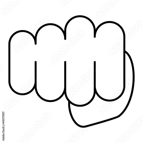 Vector Fist Outline Icon Design