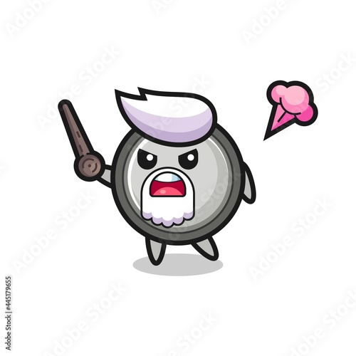 Obraz na plátně cute button cell grandpa is getting angry