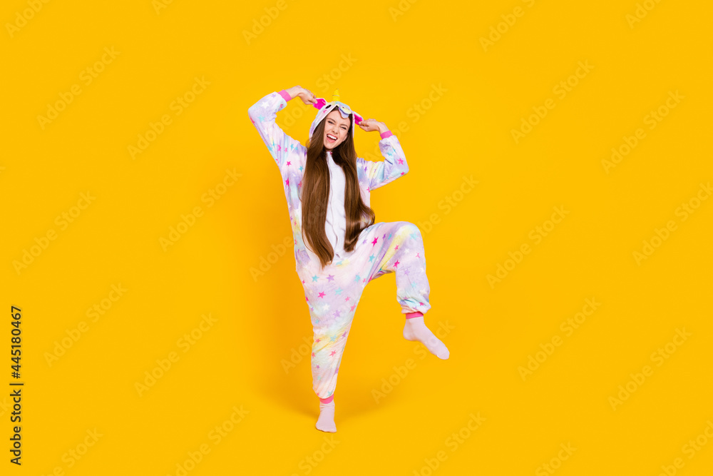 Φωτογραφία Full length body size view of attractive cheery girl wearing animal clothes havi