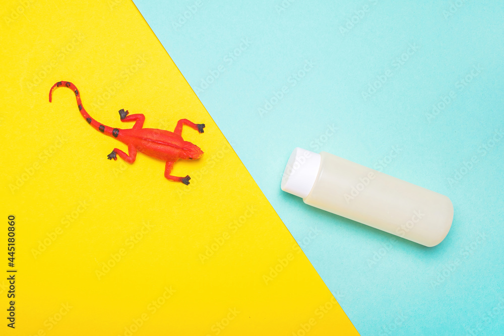 Red skin and soothing after sunburn. The concept of protecting the skin in summer. Red skin and soothing after sunburn. The concept of protecting the skin in summer.