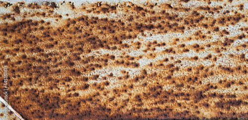 Rust metal decayed crumpled texture. copy space