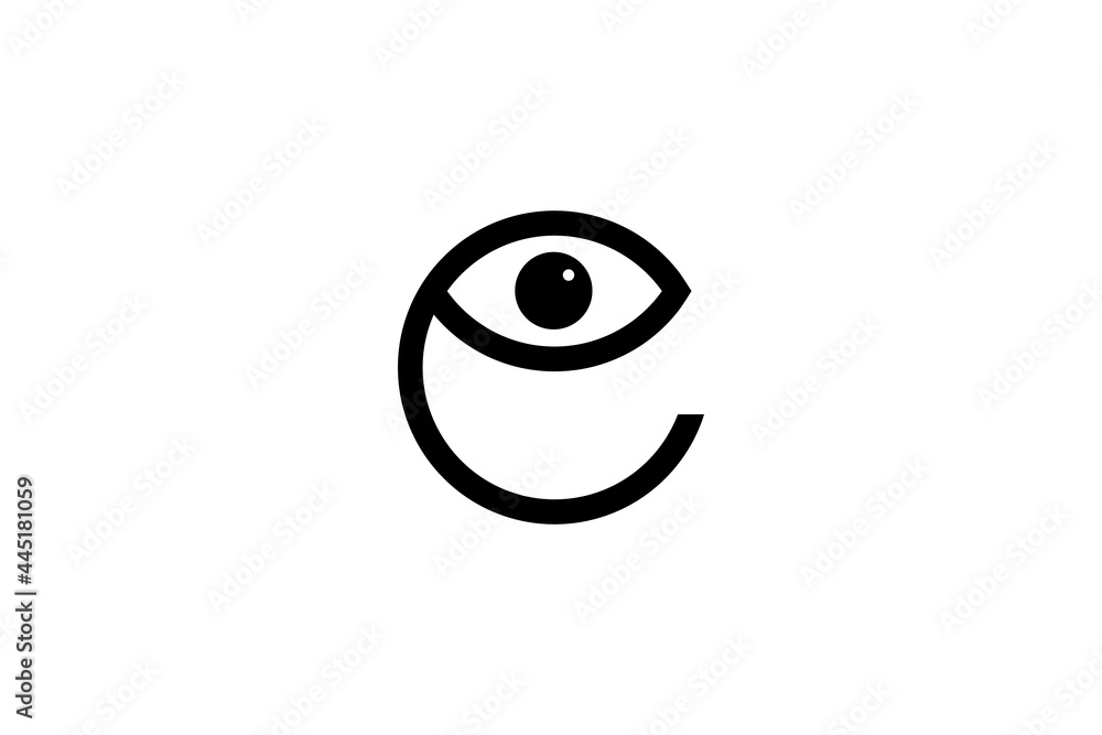 clean and simple logo design, logo combination of letter E and eyes. clean and simple logo design, logo combination of letter E and eyes.