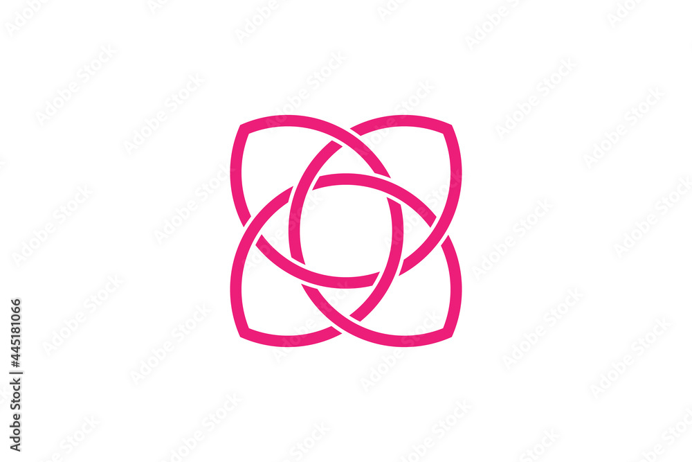 Naklejka premium pink celtic knot logo design.