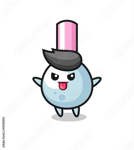 naughty cotton bud character in mocking pose