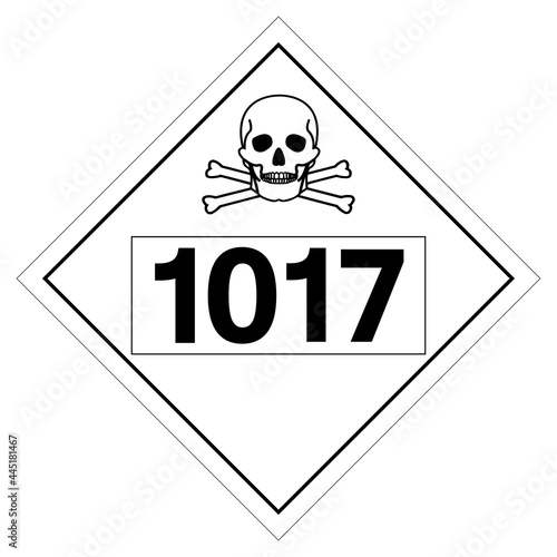 UN1017 Class 2 Chlorine Symbol Sign, Vector Illustration, Isolate On White Background, Label .EPS10