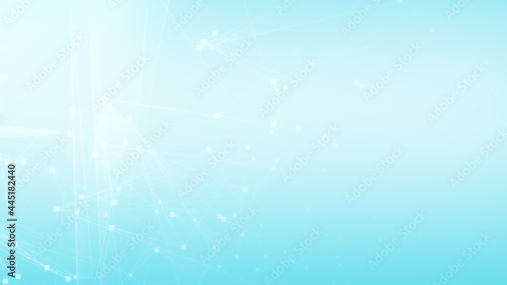 Fototapeta premium Abstract blue white polygon tech network with connect technology background. Abstract dots and lines texture background. 3d rendering.