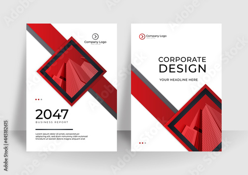 Modern red cover design set. Luxury creative line pattern in premium colors: red grey white. Formal vector for notebook cover, business poster, brochure template, magazine layout, corporate report