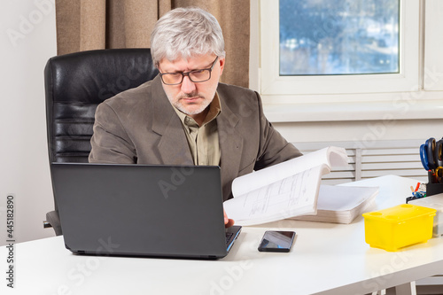 Lawyer man behind office st...