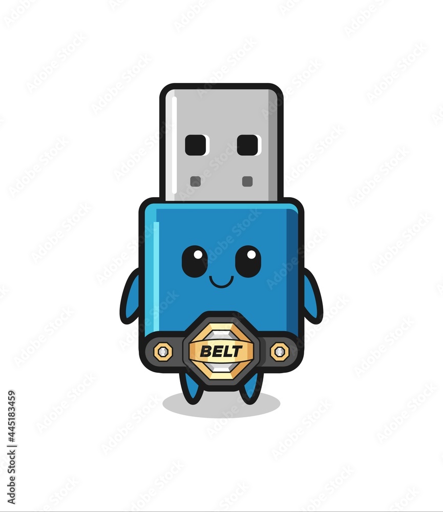 the MMA fighter flash drive usb mascot with a belt