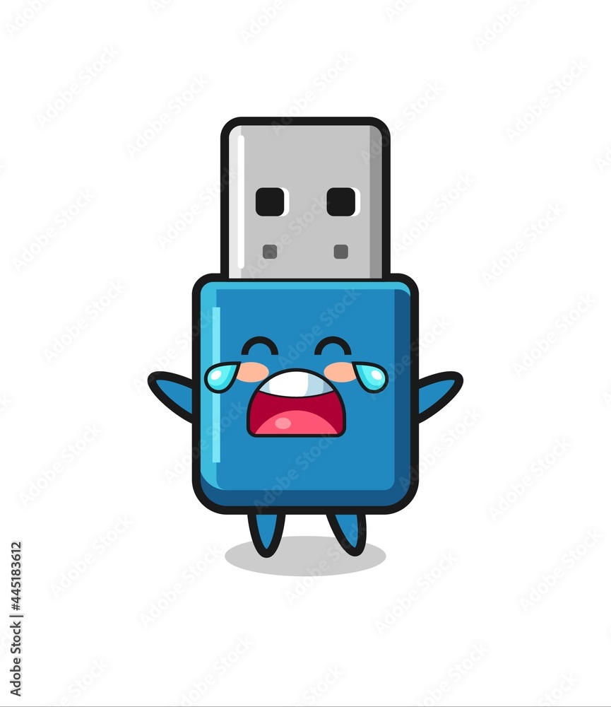 the illustration of crying flash drive usb cute baby