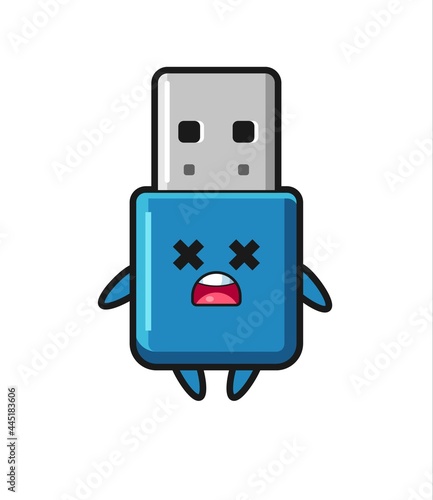 the dead flash drive usb mascot character