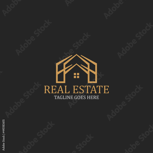 Real estate logo design template. Vector illustration