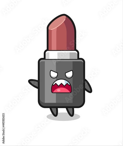 cute lipstick cartoon in a very angry pose