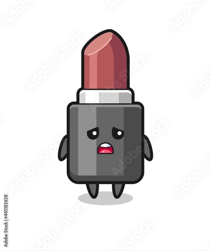 disappointed expression of the lipstick cartoon