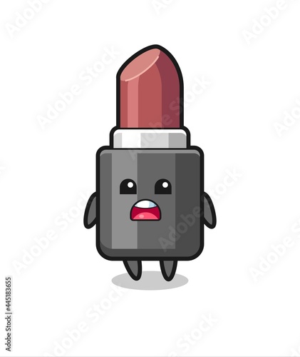 lipstick illustration with apologizing expression, saying I am sorry