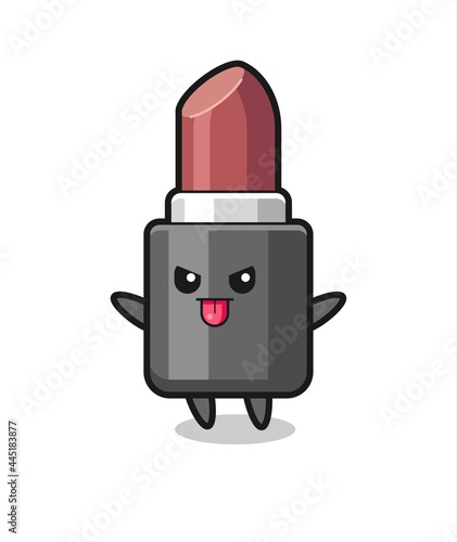 naughty lipstick character in mocking pose