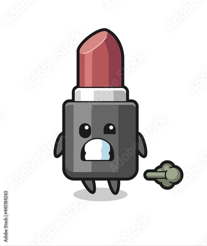 the illustration of the lipstick cartoon doing fart