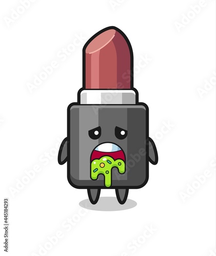 the cute lipstick character with puke