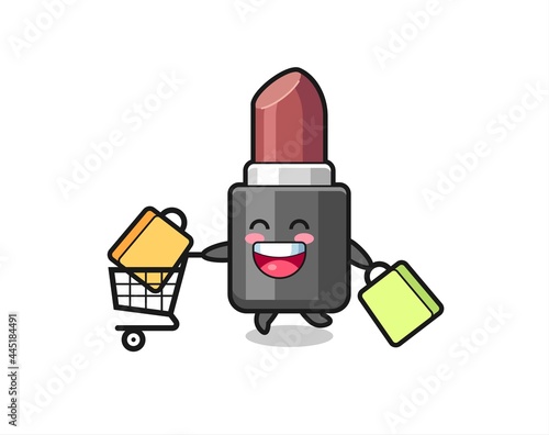 black Friday illustration with cute lipstick mascot