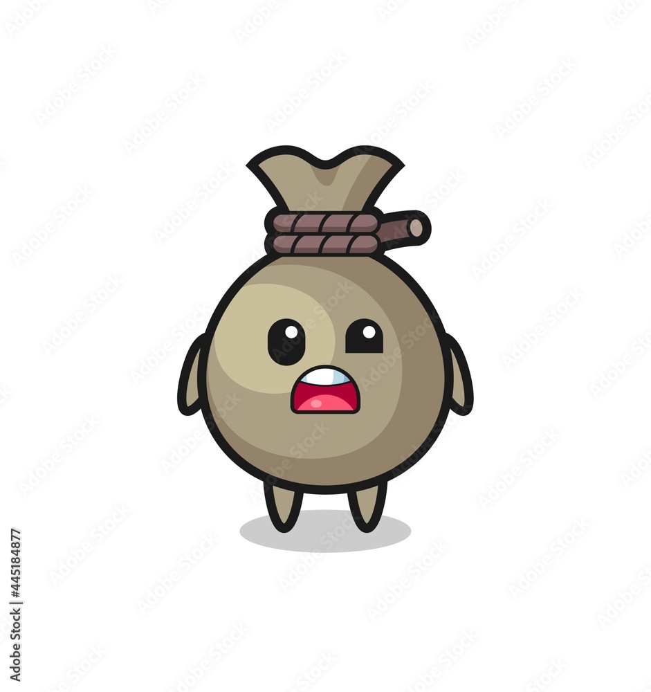 the shocked face of the cute money sack mascot the shocked face of the cute money sack mascot