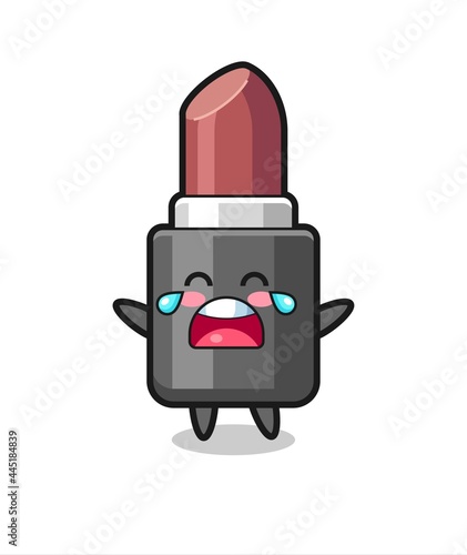 the illustration of crying lipstick cute baby
