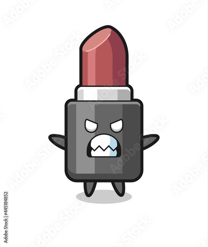 wrathful expression of the lipstick mascot character