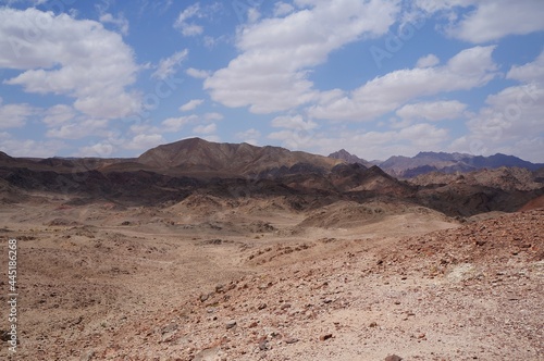 Hiking on Tzfahot mountain near Eilat, South Israel