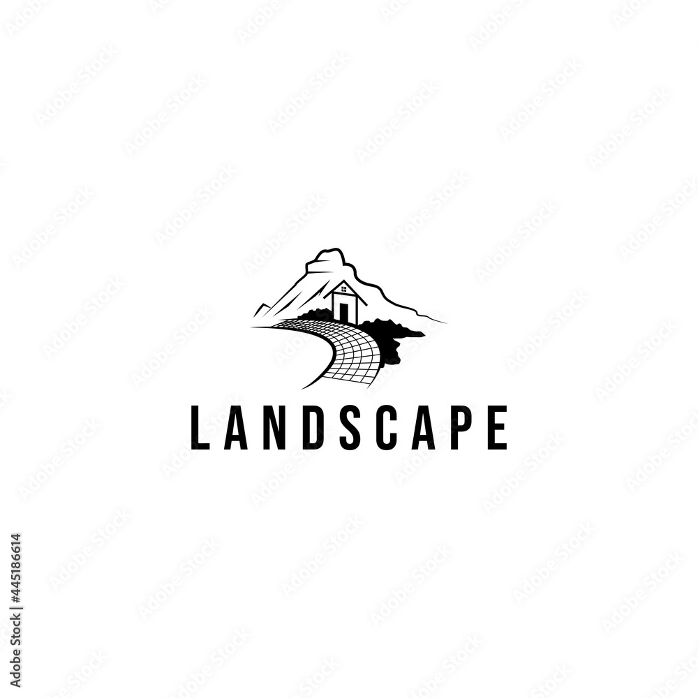 Fototapeta premium Landscape logo design illustration vector template