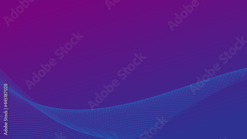 abstract line wave with lighting effect on blue and purple gradient color background with copy space for technology and futuristic element design