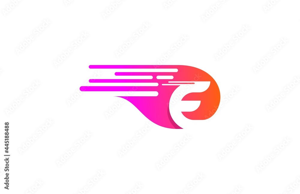 Letter E Isolated Oval Speed Style Logo