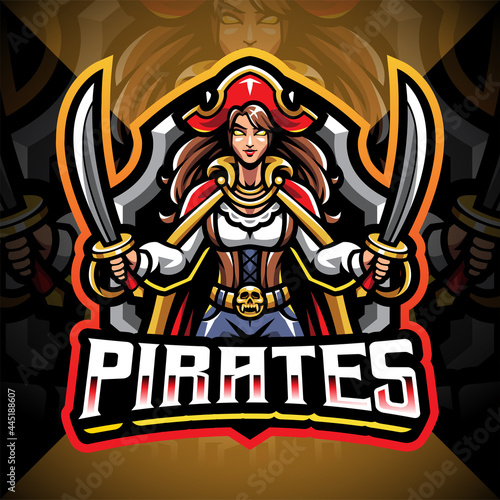 Lady pirates esport mascot  logo design