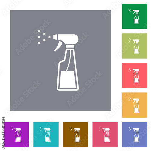 Spray bottle square flat icons