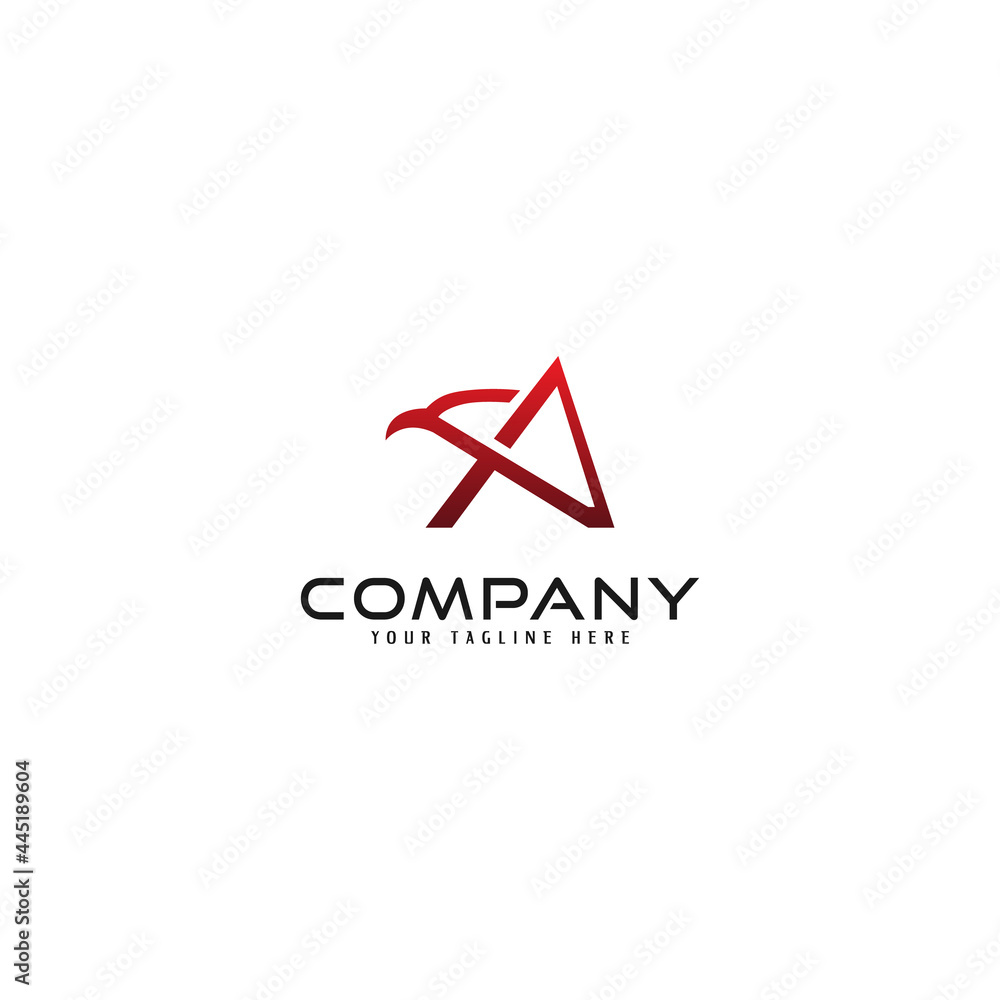 letter A design logo with eagle. logo template letter A design logo with eagle. logo template